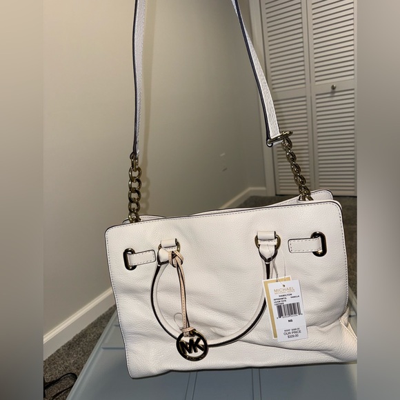 Michael Kors Hamilton EW Tote Soft Pebbled Leather Vanilla - Picture 6 of 8